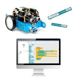 Робототехнический конструктор mBot v 1.1, цвет голубой (версия Bluetooth)