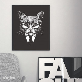 Постер «Модный кот в очках»