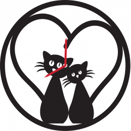 Часы из виниловой пластинки кошки ϕ30